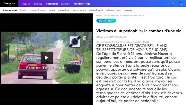 France 3 Victimes pédophile combat une vie