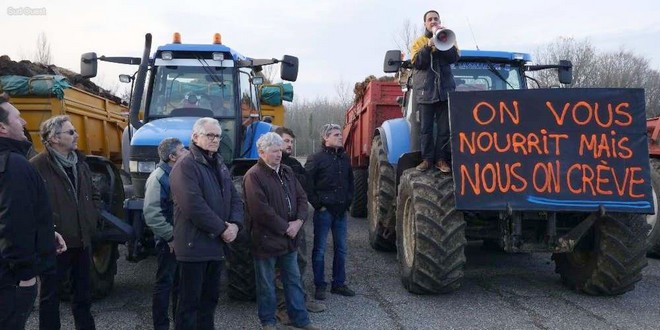 Agriculteurs colère Agen 23 janvier 2018