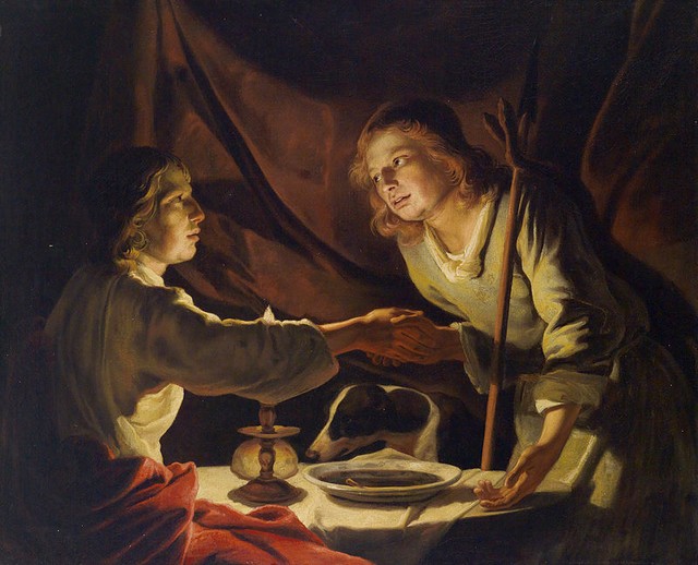 Matthias Stom Esau vend droit aînesse Jacob plat lentilles