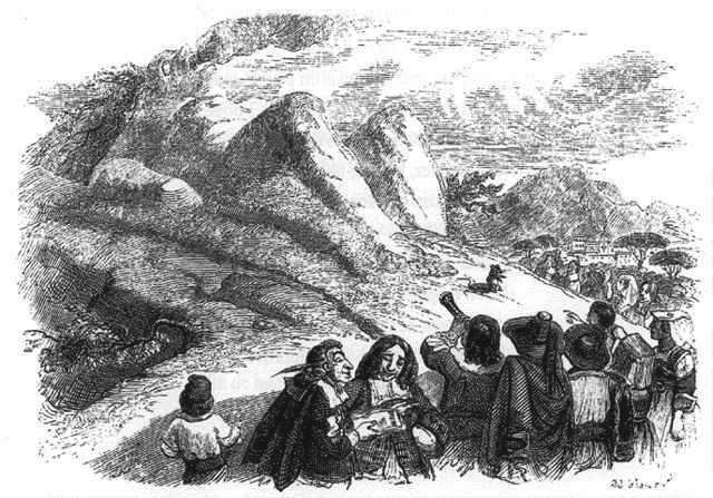 Grandville Montagne accouche souris La Fontaine