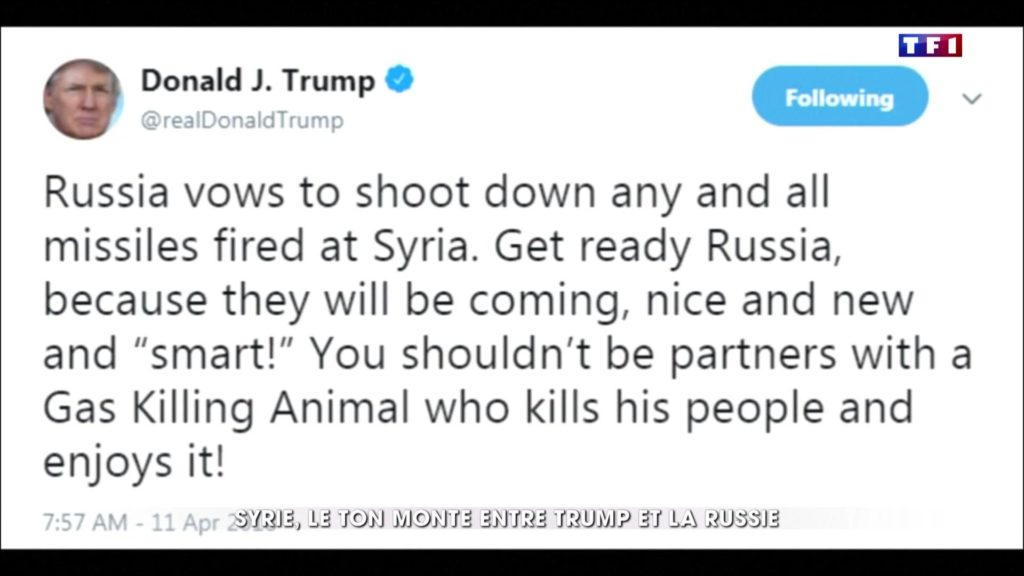 Tweet Trump missiles intelligents Syrie