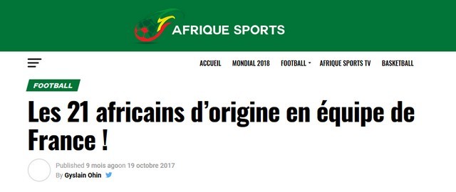 Afrique Sports 21 Africains Équipe France