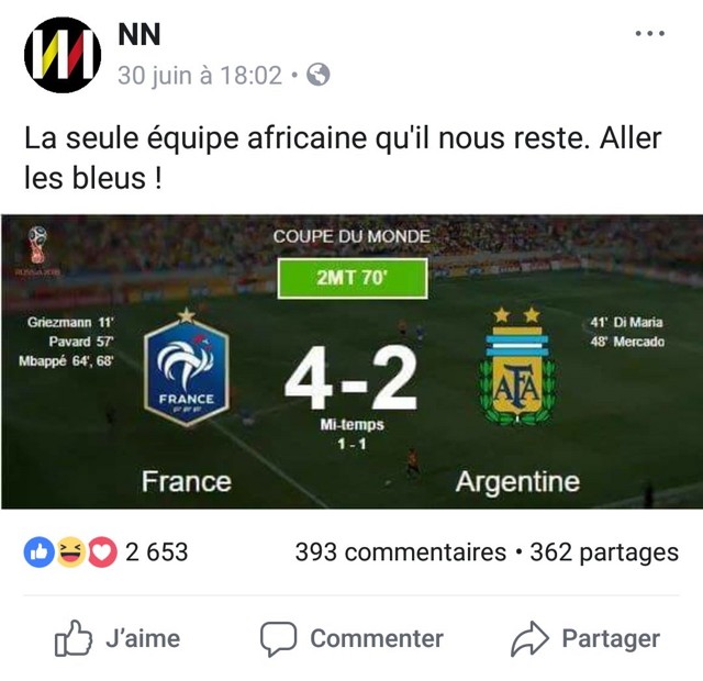 tweet Bleus équipe africaine