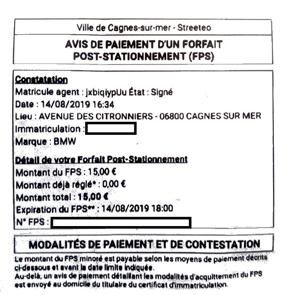 PV stationnement