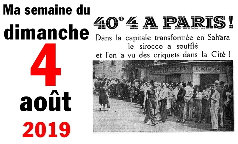 Semaine 4 août 2019 Semaine 4 août 2019