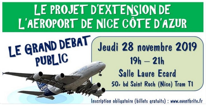 Extension aéroport Nice Débat public 28 novmenre 2019