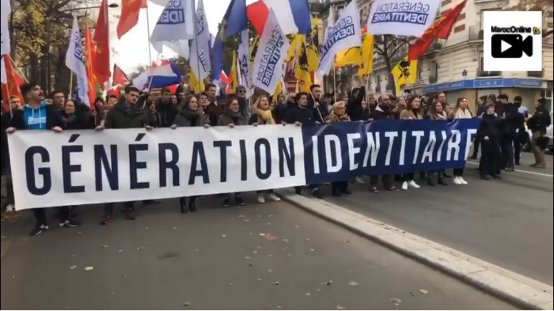 Manifestation Génération Identitaire 10 nnovembre 2019 Paris Manifestation Génération Identitaire 10 nnovembre 2019 Paris