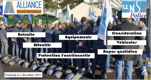 CRS en grève - 2 décemlbre 2019