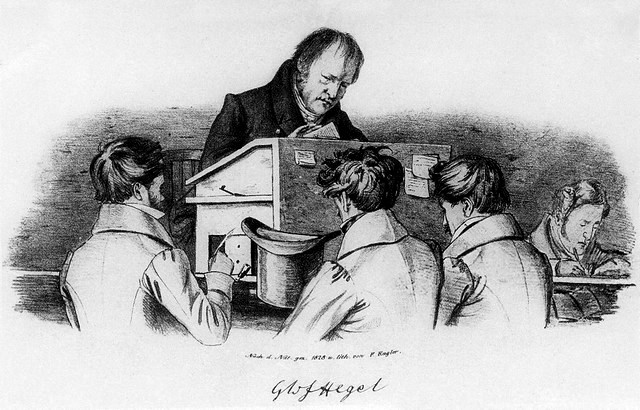 Hegel avec ses étudiants - Lithographie Kugler (1828)
