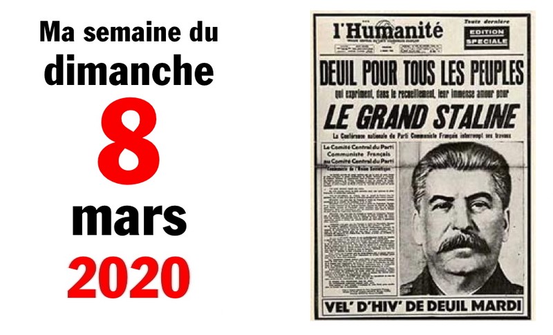 Ma semaine 8 mars 2020