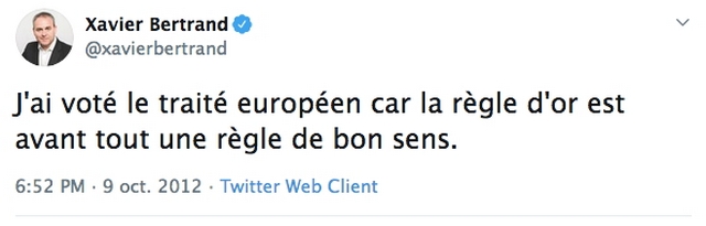 Xavier Bertrand - tweet Europe