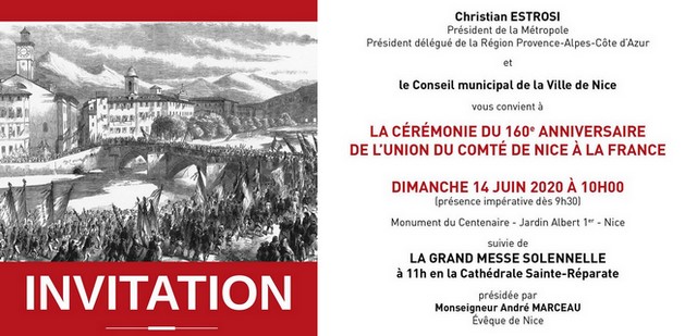 Cérémonie 160 anniversaire Annexion Nice France
