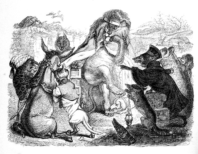 Grandville - Fables_de_La_Fontaine - Les_Animaux_malades_de_la_peste