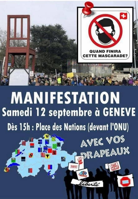 Manifestation anti-masque Genève - 12 septembre 2020