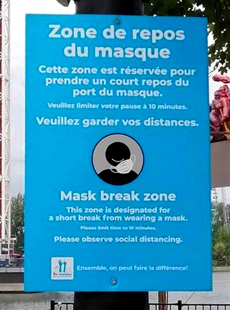 Zone repos masque Covid