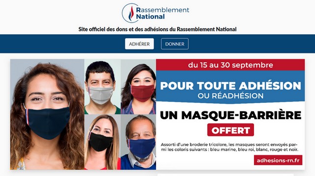 Rassemblement national - Couleur masque