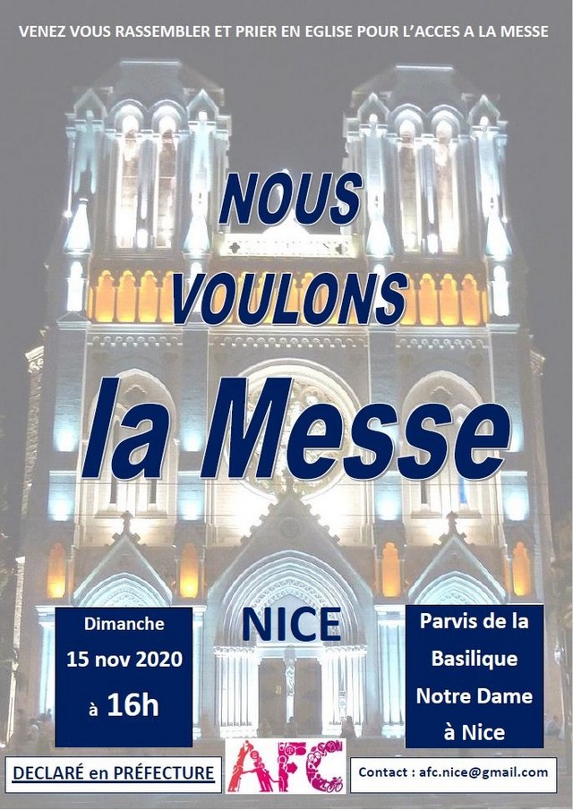 Chrétiens rue Nice Basilique - 15 novembre 2020