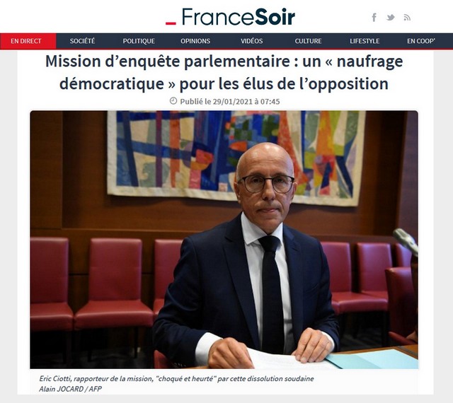 France-Soir 29 janvier 2021 - Ciotti