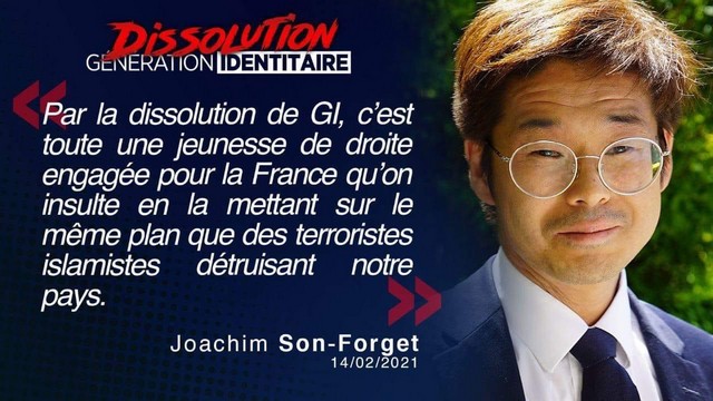 Génération Identitaire - Dissolution - Joachim Son-Forget