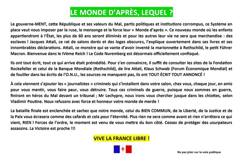 Le monde après - Tract Gilets Jaunes - 24 juillet 2021