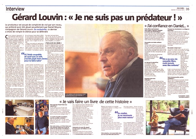 Nice-Matin 13 février 2021 - Gérard Louvin prédateur sexuel