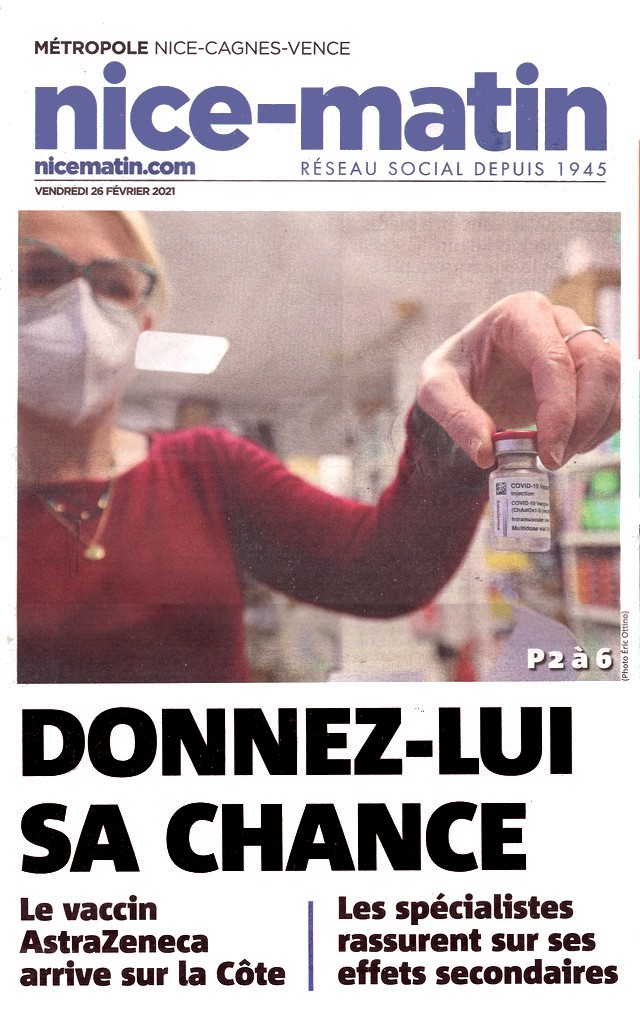 Nice-Matin - 26 février 2021 - Chance vaccin