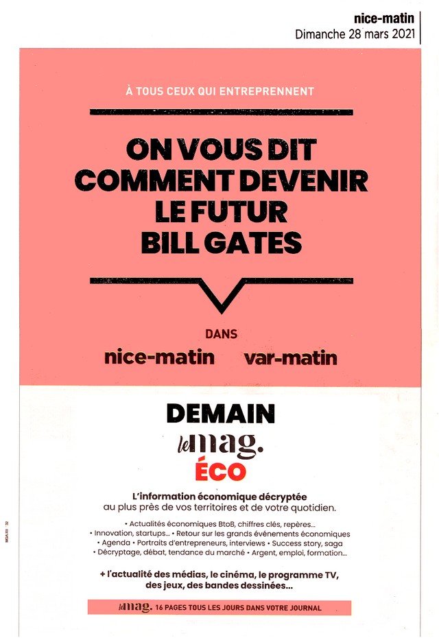 Nice-Matin - 28 mars 2021 - Bill Gates