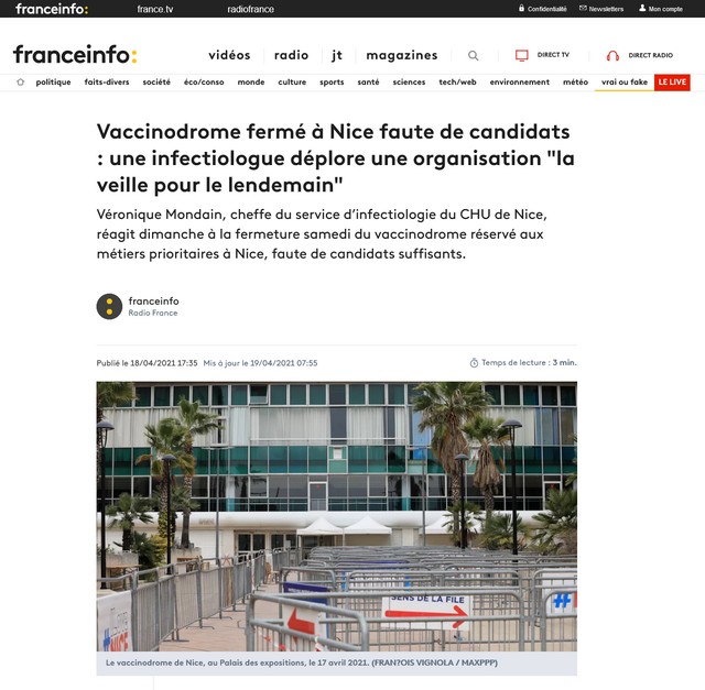 Vaccinodrome fermé à Nice faute de candidats