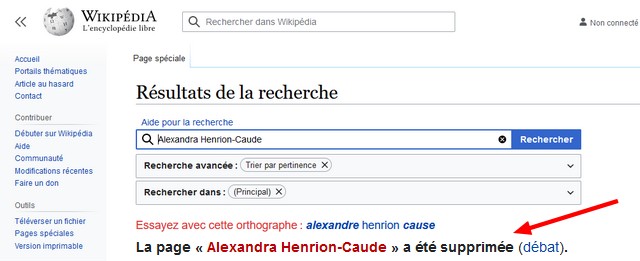 Alexandra Henrion-Caude - Censure Wikipedia