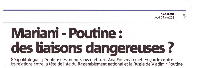 Nice-Matin - 24 juin 2021 - Mariani - Poutine