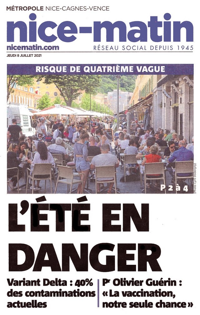 Nice-Matin - 8 juillet 2021 - Variant Delta